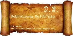 Debreczeny Melánia névjegykártya