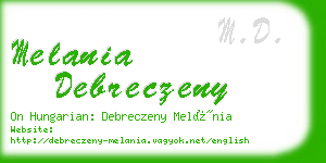 melania debreczeny business card